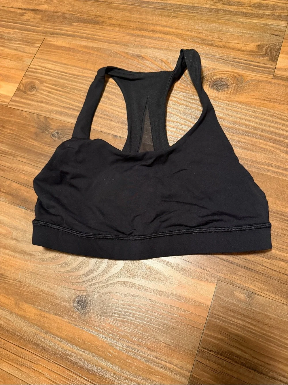 lululemon athletica Black Racerback Sports Bra with Minimal Logo